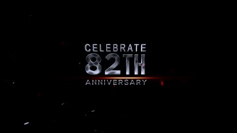 Celebration Design Showing Eighty Second Anniversary Text With Sparkle Effe.. Video stock 343669265