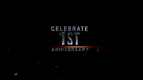 Celebration Design Showing First Anniversary Message with Sparkle Effects a.. Stock-Footage 343669280