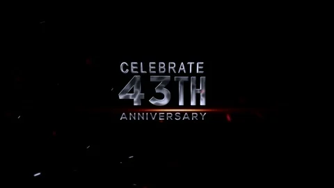 Celebration Design Showing Forty Third Anniversary Text with Sparkle Effects Vídeo Stock 343669171