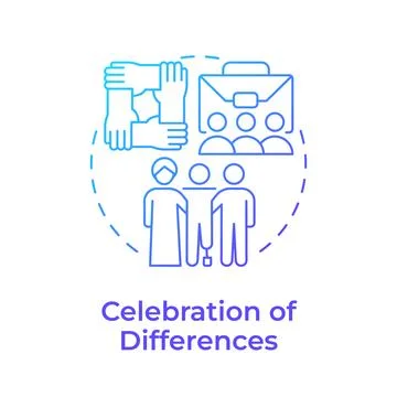 Celebration of differences blue gradient concept icon Stock Illustration