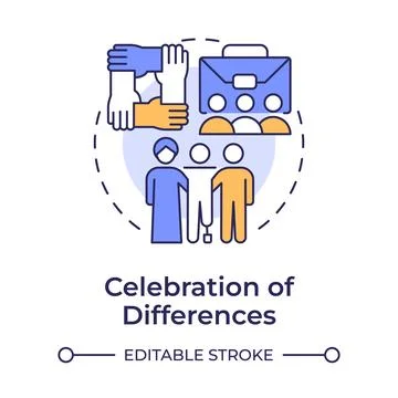 Celebration of differences multi color concept icon Stock Illustration