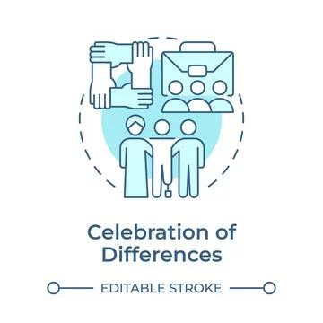Celebration of differences soft blue concept icon Stock Illustration