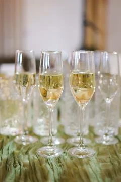 Celebration drinks set on a table at a festive gathering Stock Photos