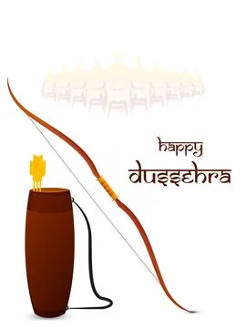 Celebration of Dussehra with the image of bow and arrow. Stock Illustration