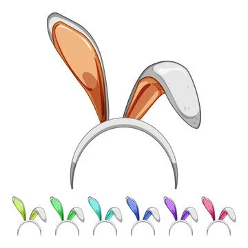 Celebration easter bunny ear cartoon vector graphic Illustrazione stock