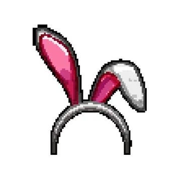 Celebration easter bunny ear pixel art vector illustration Stock Illustration