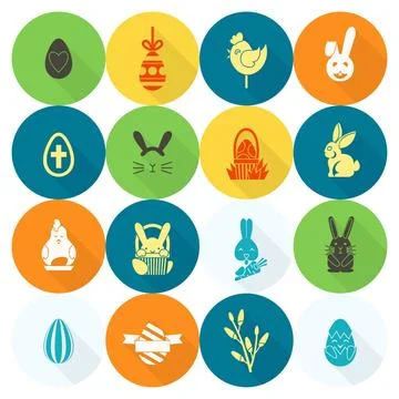 Celebration Easter Icons Celebration Easter Icons. Vector. Clean Work Mini... 写真素材