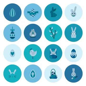 Celebration Easter Icons Celebration Easter Icons. Vector. Clean Work Mini... 写真素材