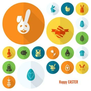 Celebration Easter Icons Celebration Easter Icons. Vector. Clean Work Mini... 写真素材