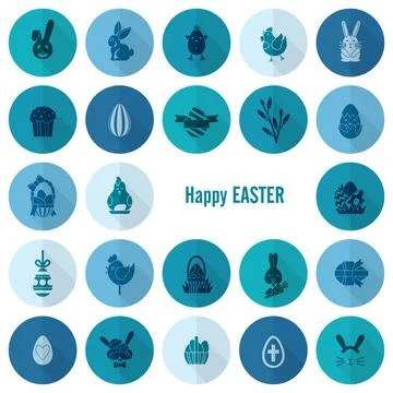 Celebration Easter Icons Celebration Easter Icons. Vector. Clean Work Mini... 写真素材