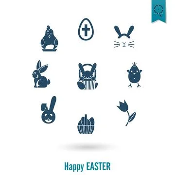 Celebration Easter Icons Celebration Easter Icons. Vector. Clean Work Mini... 写真素材