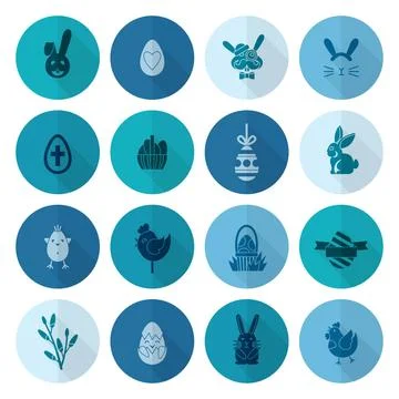 Celebration Easter Icons Celebration Easter Icons. Vector. Clean Work Mini... 스톡 사진