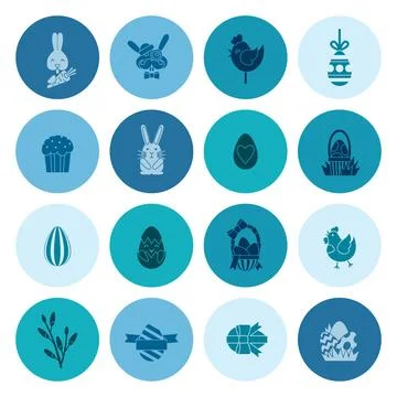 Celebration Easter Icons Celebration Easter Icons. Vector. Clean Work Mini... Stock Photos