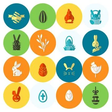 Celebration Easter Icons Celebration Easter Icons. Vector. Clean Work Mini... 写真素材