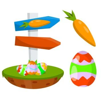 Celebration of Easter. Set of Colored painted egg Stock Illustration