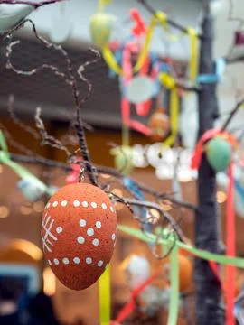 Celebration Easter with vibrant decorations. Discover the joy of spring Stock Photos