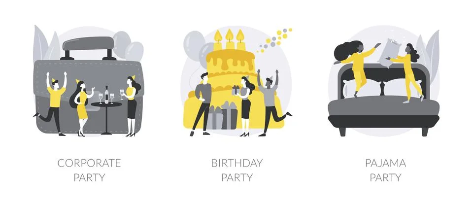 Celebration event abstract concept vector illustrations. Ilustración de archivo