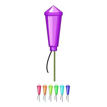 Celebration firework rocket cartoon vector graphic Stock Illustration