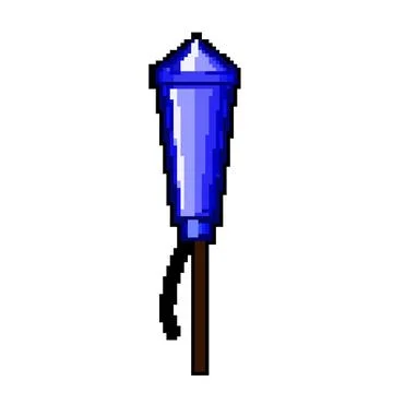 Celebration firework rocket pixel art vector illustration 스톡 일러스트