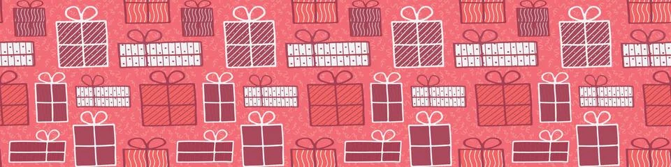 Celebration gift box vector seamless pattern. Stock Illustration