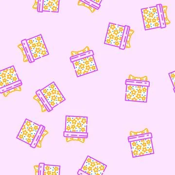 Celebration gift box vector seamless pattern 스톡 일러스트