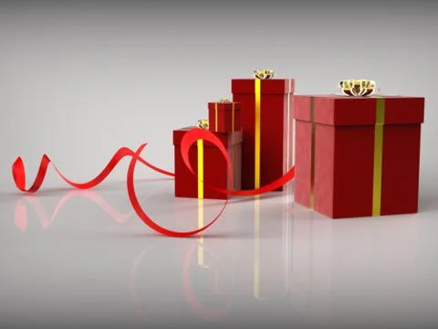 Celebration giftboxes shows gift-box greeting and wrapped Stock Illustration