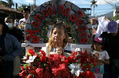Celebration of Holy Innocents' Day in El Salvador, Antiguo Cuscatlan - 28 Dec 20 Stock Photos