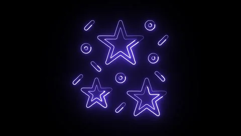 Celebration Icon Isolated on Black Background, Neon Party Line Motion Graph.. Stock Footage 327666337