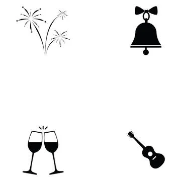 Celebration icon set Illustrazione stock