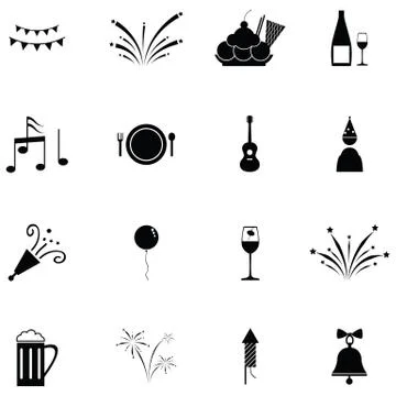 Celebration icon set Stock Illustration