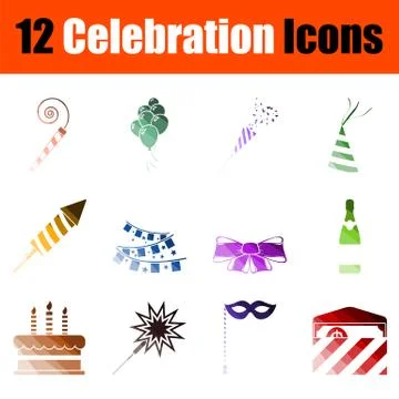 Celebration Icon Set Stock Illustration