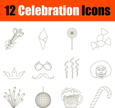 Celebration Icon Set Stock Illustration