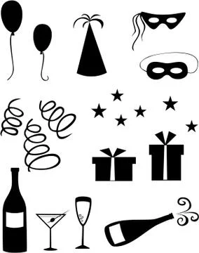Celebration icons Stock Illustration