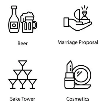 Celebration Icons Pack Stock Illustration