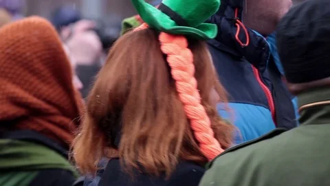 Celebration of irish St. Patrick's Day in Moscow, Russia. Stock Footage 76348389