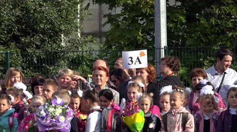 Celebration of Knowledge September 1st, together with teachers and parents and Stock Footage 65765361