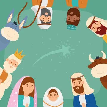 Celebration nativity, manger Stock Illustration