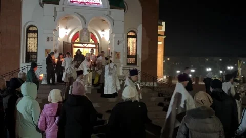 Celebration of the Orthodox Easter holiday on April 20, 2025 Stock Footage 307764941
