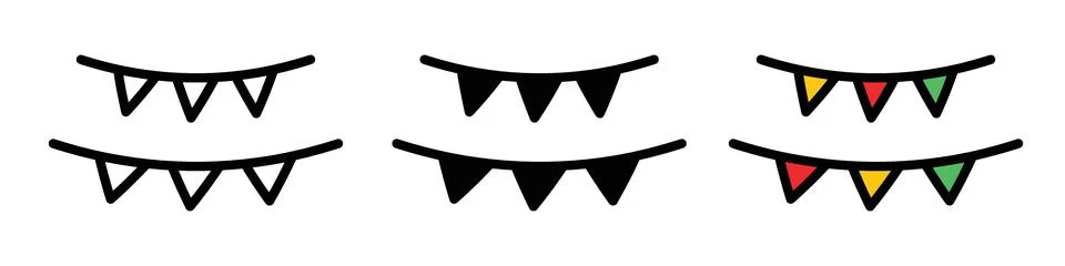 Celebration Party Flag Icon with Triangular Festive Design Stock Illustration