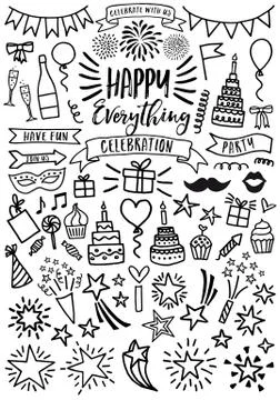 Celebration, party, vector set Stock Illustration