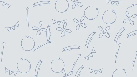 Celebration Pattern - Balloons, Banners, and Flowers for Festive Occasions. Stock Footage 322985495