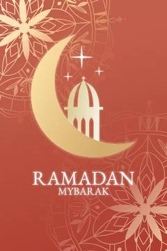 Celebration of Ramadan with moon and mosque design for special occasion 库存插图