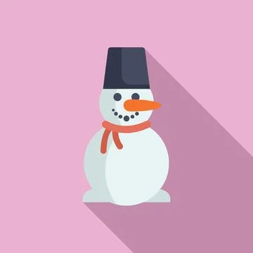 Celebration snowman icon flat vector. Face happy celebration Stock Illustration