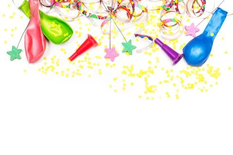 Celebration things on a white background with copy space Foto stock