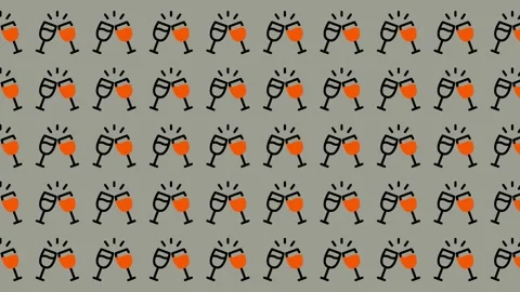 Celebration Toasting Glasses Pattern. Stock Footage 325388630