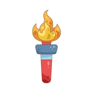 Celebration torch with a flame Stock Illustration