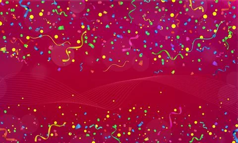 Celebration. Vector confetti on colourful background. Vector Illustration