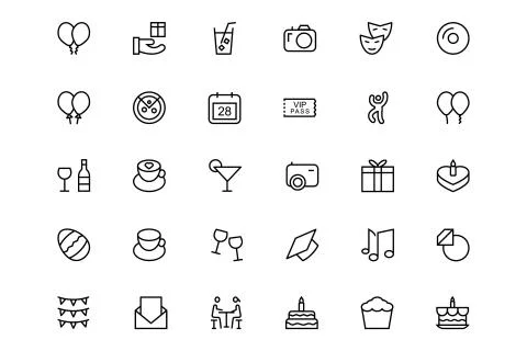 Celebration Vector Icons Stock Illustration