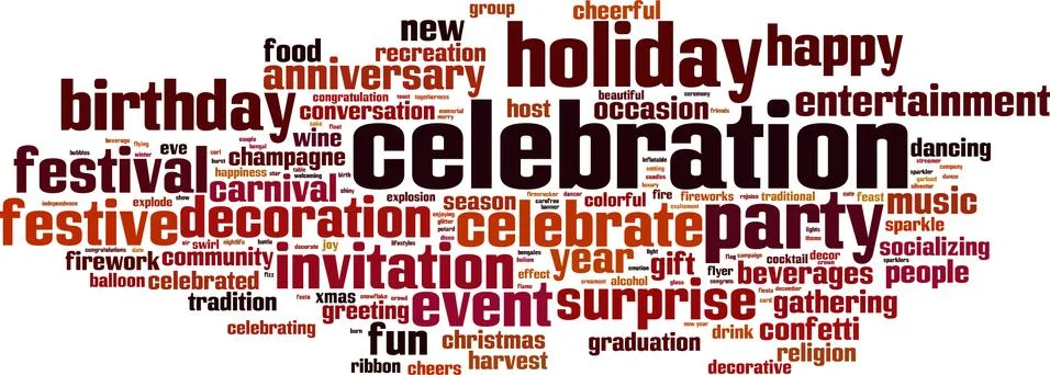 Celebration word cloud Illustrazione stock