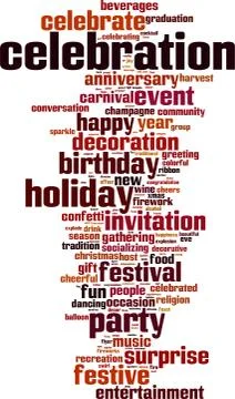 Celebration word cloud Stock Illustration